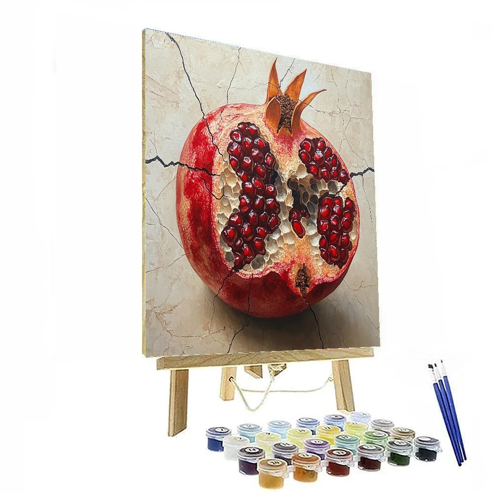Michelangelo Inspired Pomegranate Constellation Number painting