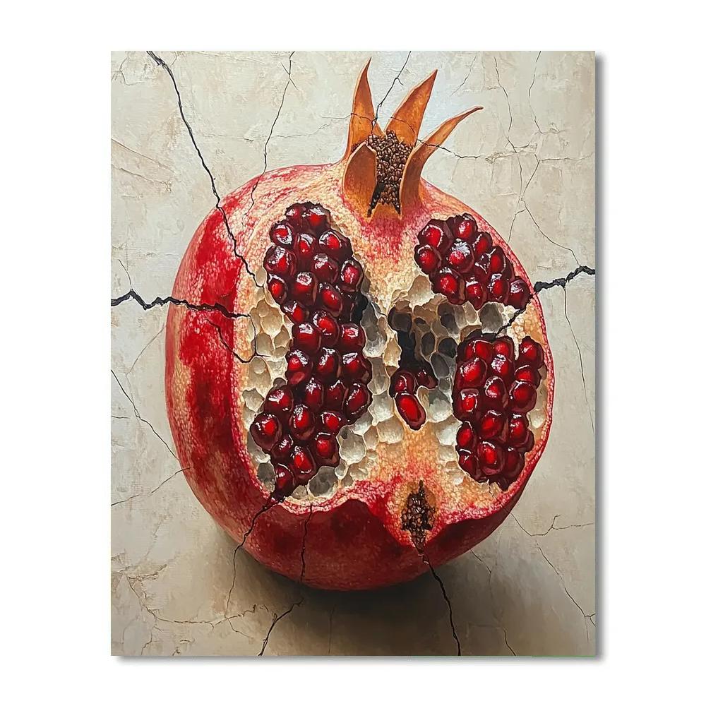 Michelangelo Inspired Pomegranate Constellation Number painting