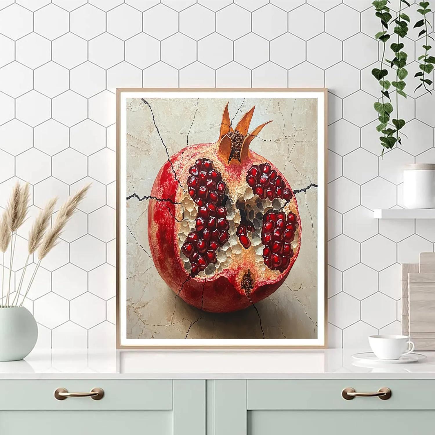 Michelangelo Inspired Pomegranate Constellation Number painting