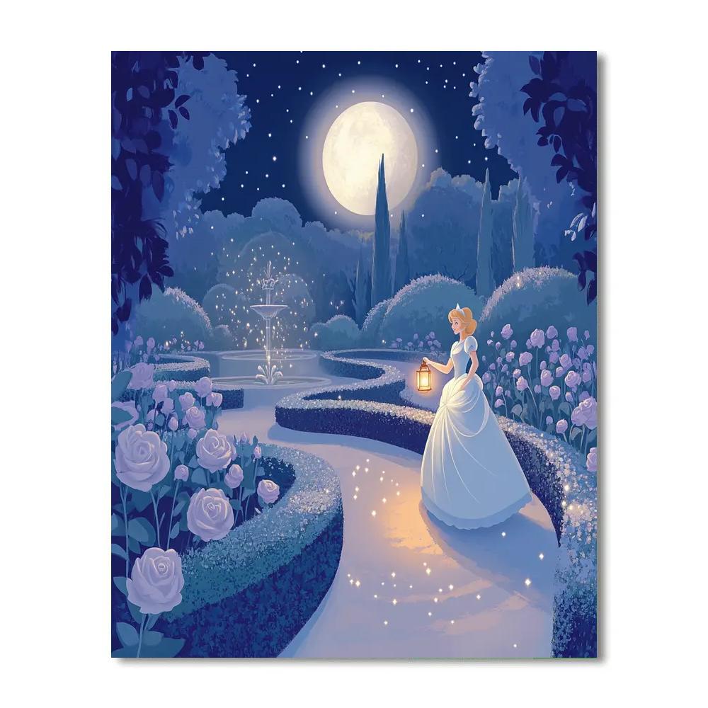 Cinderella Moonlit Garden Lantern Walk Paint by numbers kits