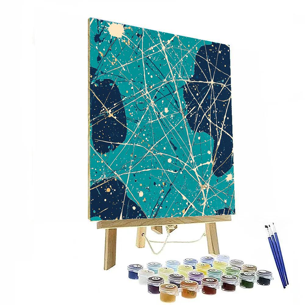 Jackson Pollock Inspired Aurora Magnetosphere Dripfield painting number kit