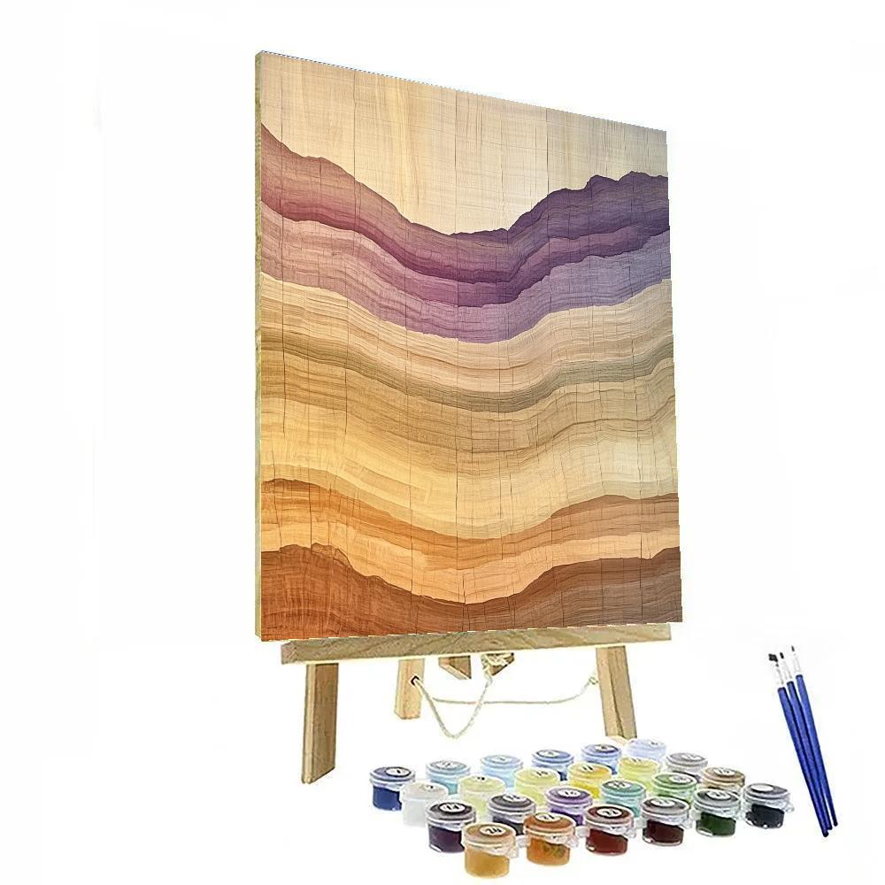 Georgia O’Keeffe Inspired Petrified Wood Canyon Strata DIY paint by numbers