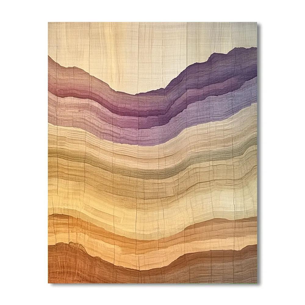 Georgia O’Keeffe Inspired Petrified Wood Canyon Strata DIY paint by numbers