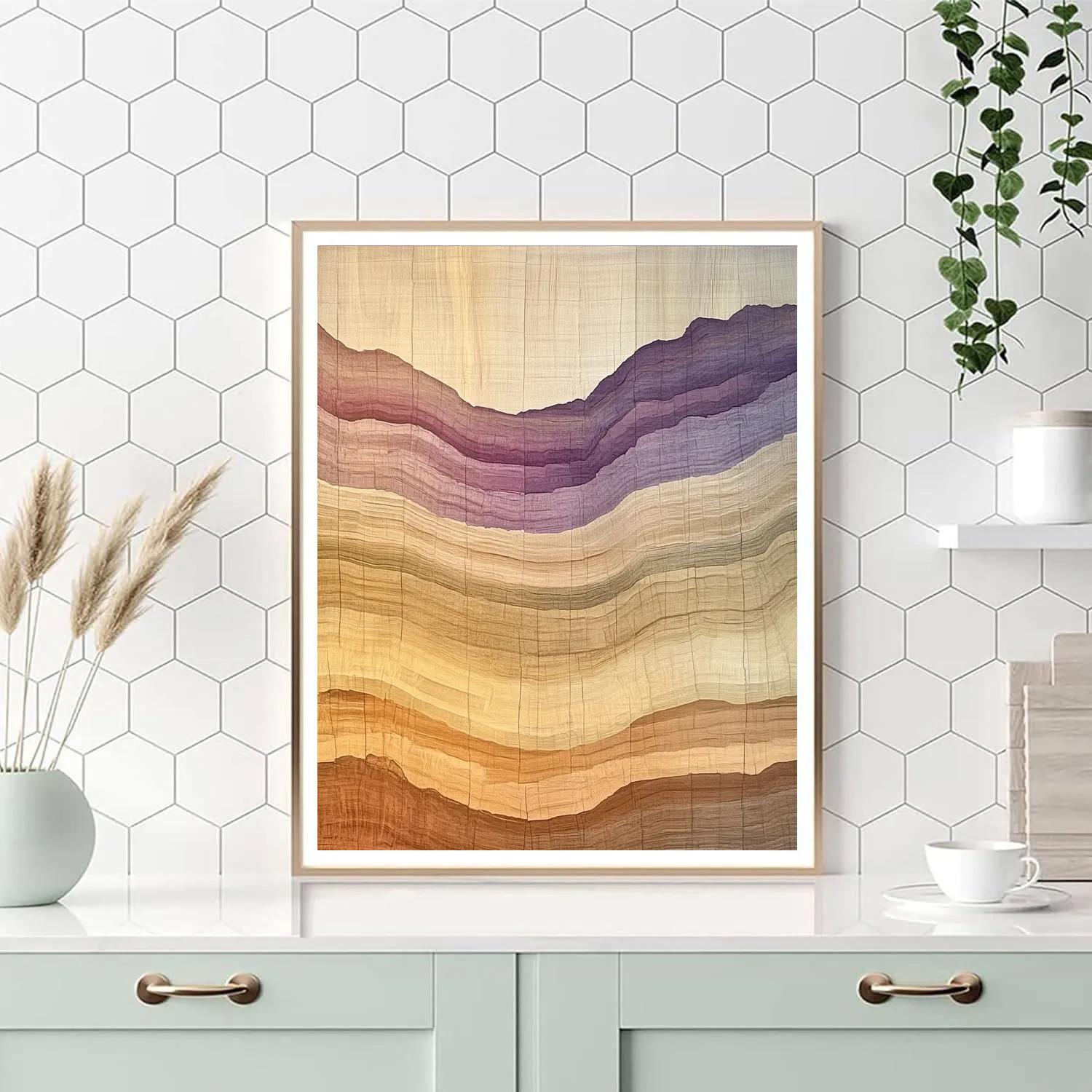 Georgia O’Keeffe Inspired Petrified Wood Canyon Strata DIY paint by numbers