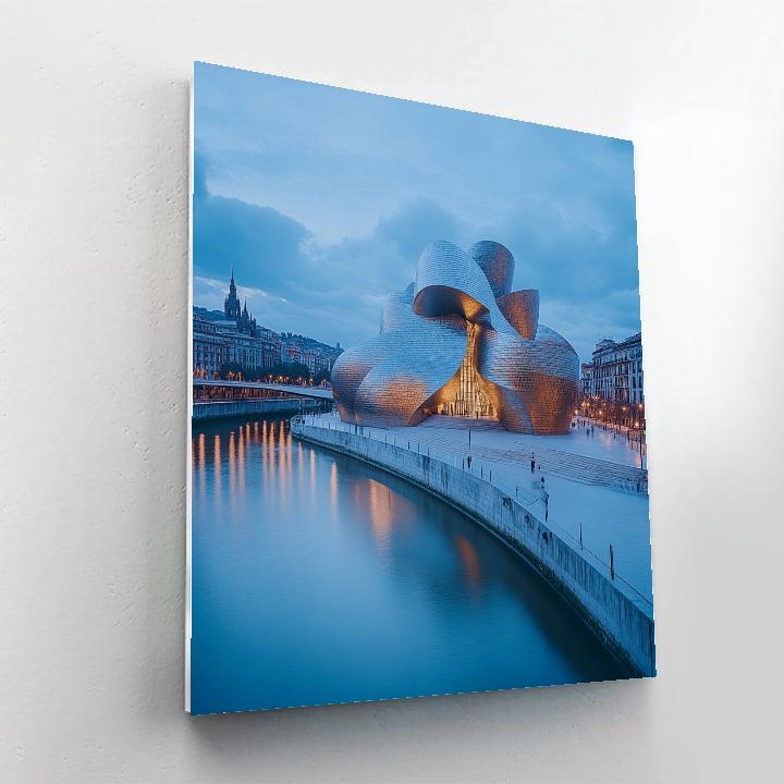 Guggenheim Museum Reflections Bilbao Spain DIY paint by numbers