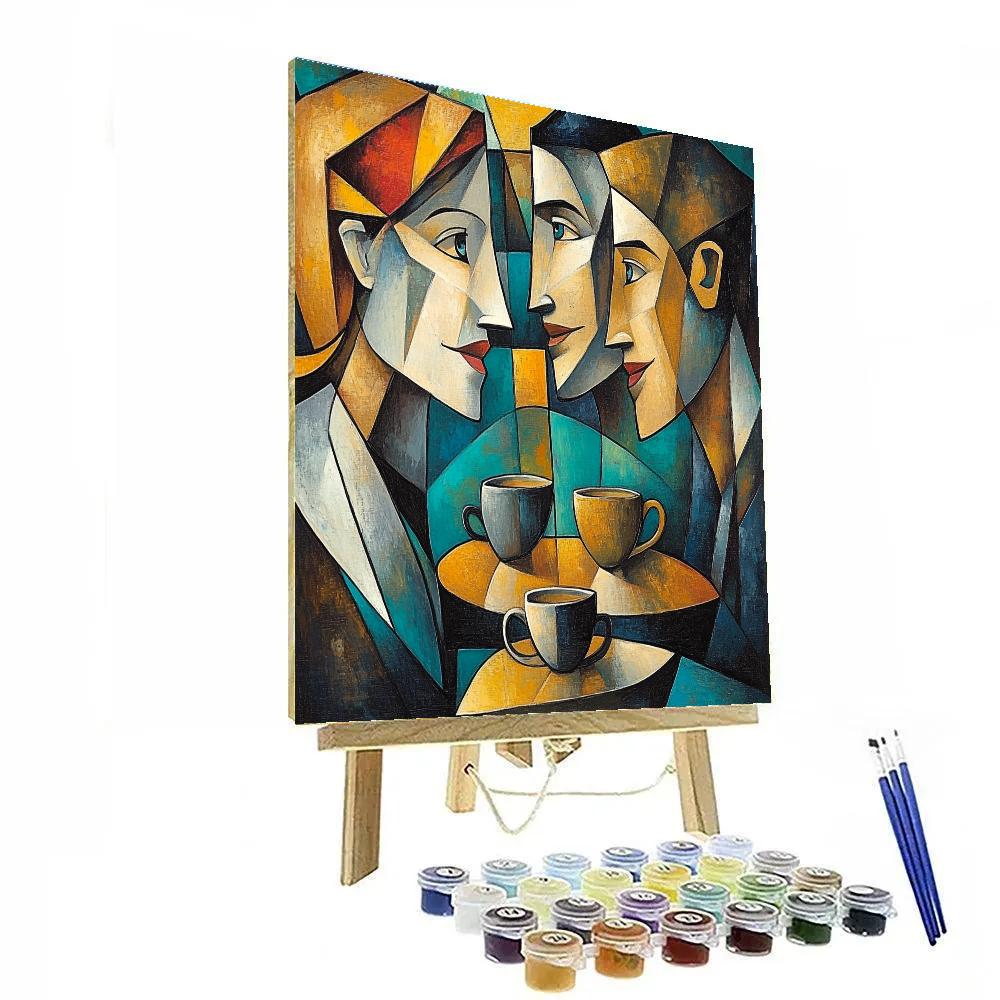 Pablo Picasso Inspired Cubist Coffeehouse Friends Paint by numbers kits