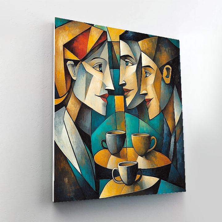 Pablo Picasso Inspired Cubist Coffeehouse Friends Paint by numbers kits