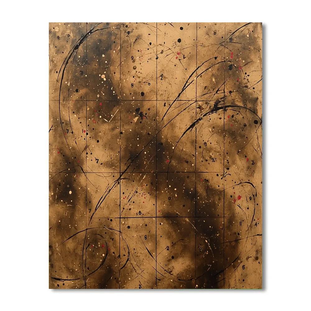 Jackson Pollock Inspired Tidal Nebula Siltstorm Lattice paint by color