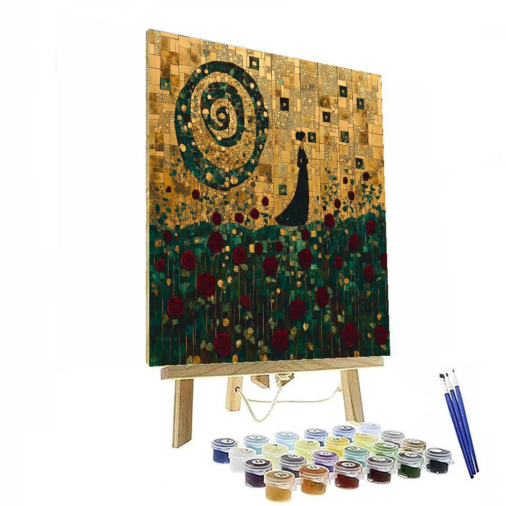 Gustav Klimt Inspired Golden Garden Of Roses Number painting