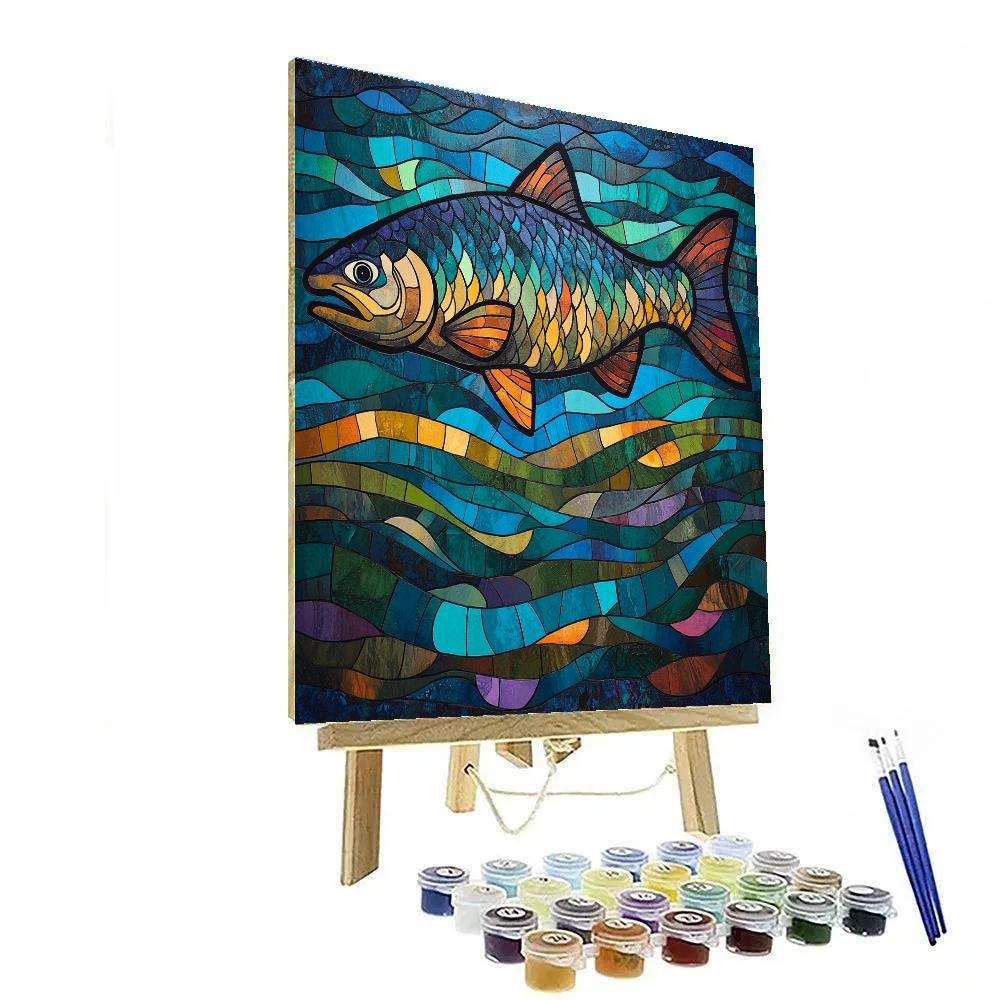 Norval Morrisseau Inspired Salmon Of The River Memory Currents Numbered painting kits