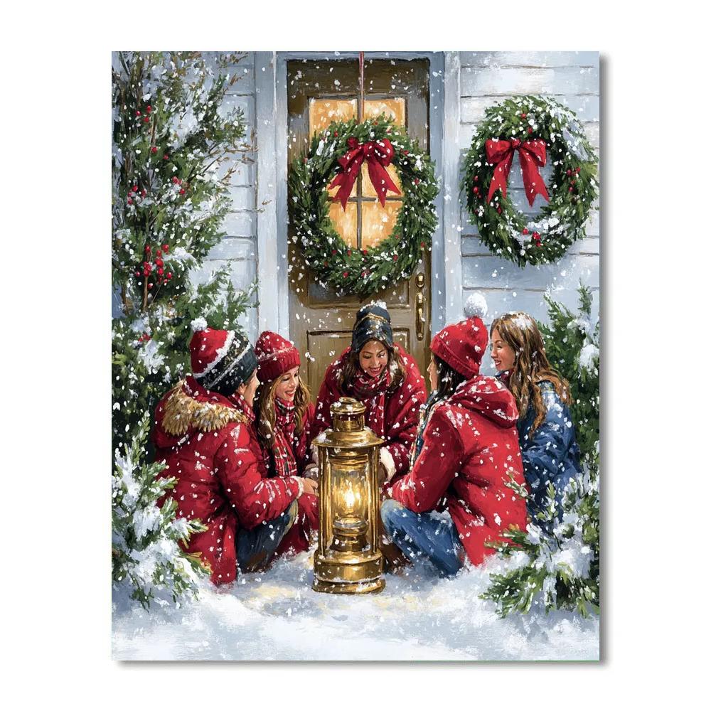 Holly Lantern Reunion Paint by numbers kits