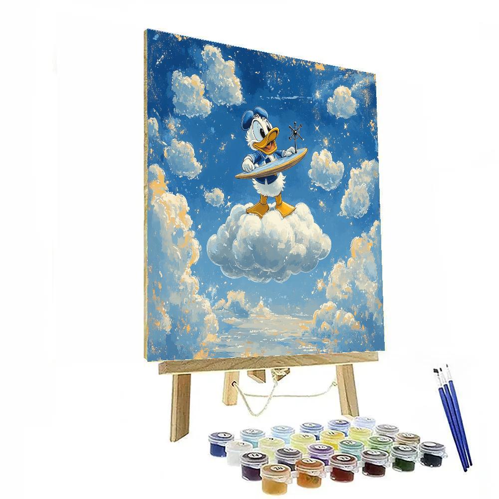 Donald Duck Cloud Surf Science Day Paint by numbers art