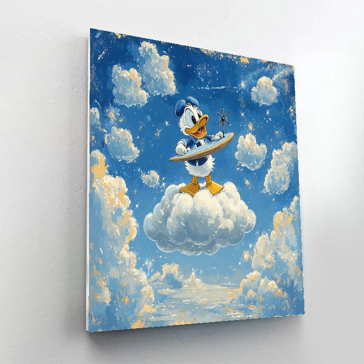 Donald Duck Cloud Surf Science Day Paint by numbers art