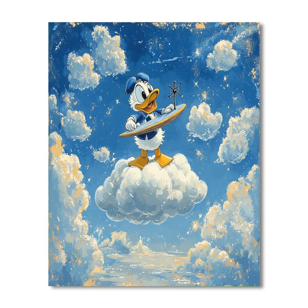 Donald Duck Cloud Surf Science Day Paint by numbers art