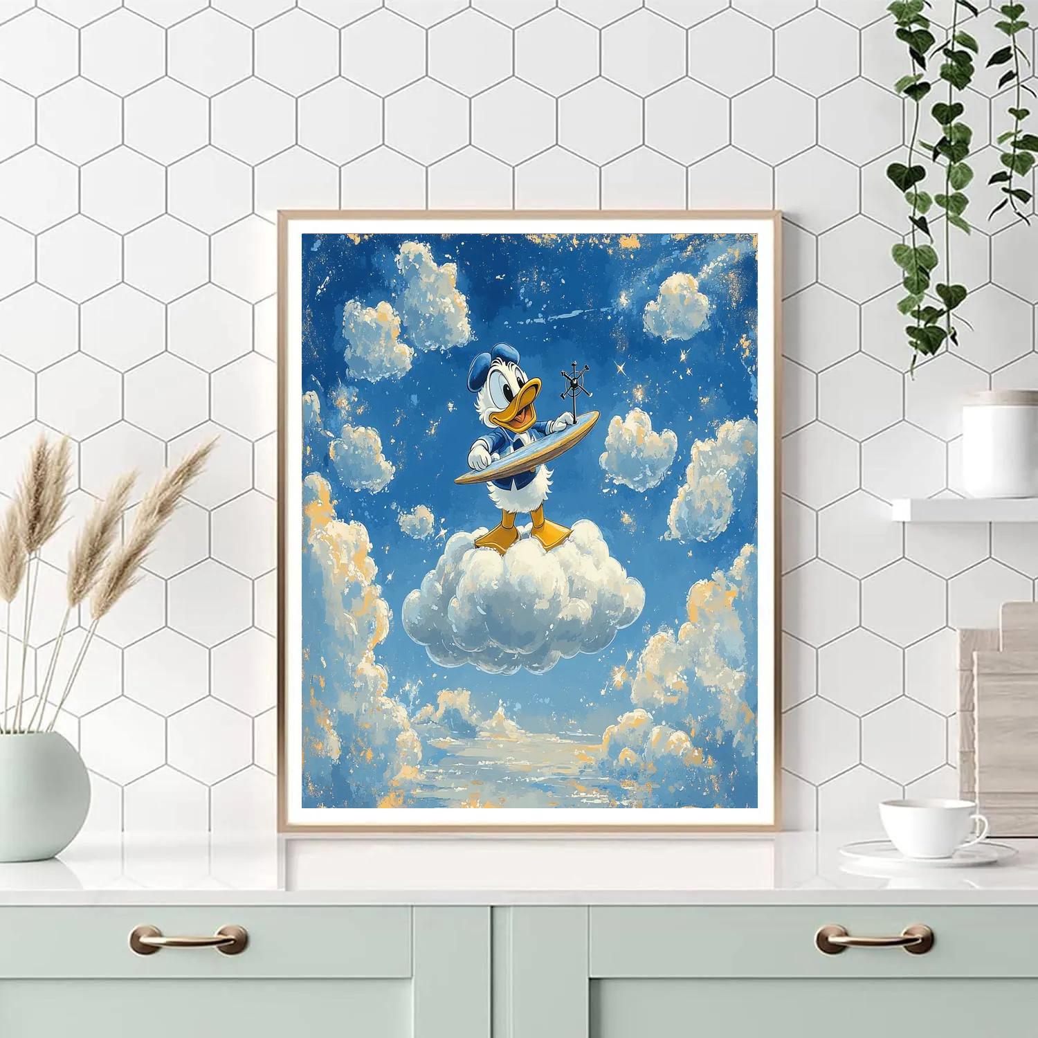 Donald Duck Cloud Surf Science Day Paint by numbers art