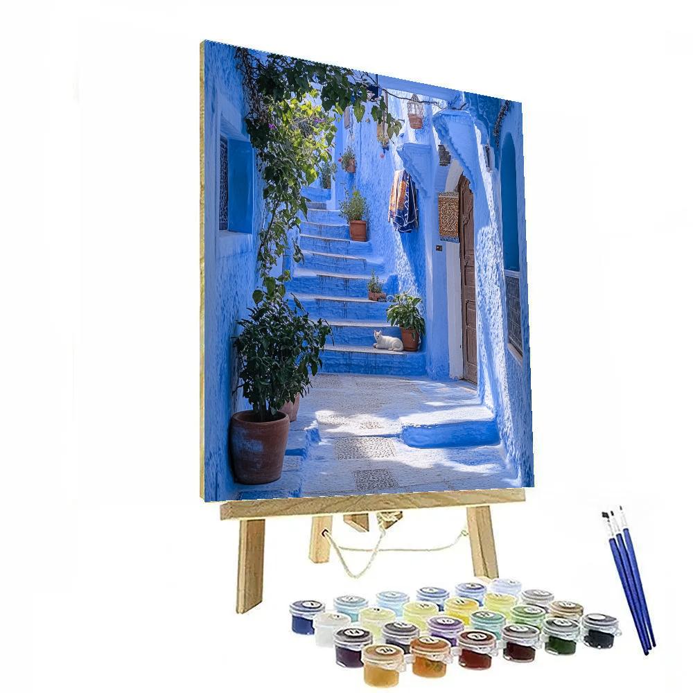 Blue City Walls Of Chefchaouen Chefchaouen Morocco Numbered painting kits