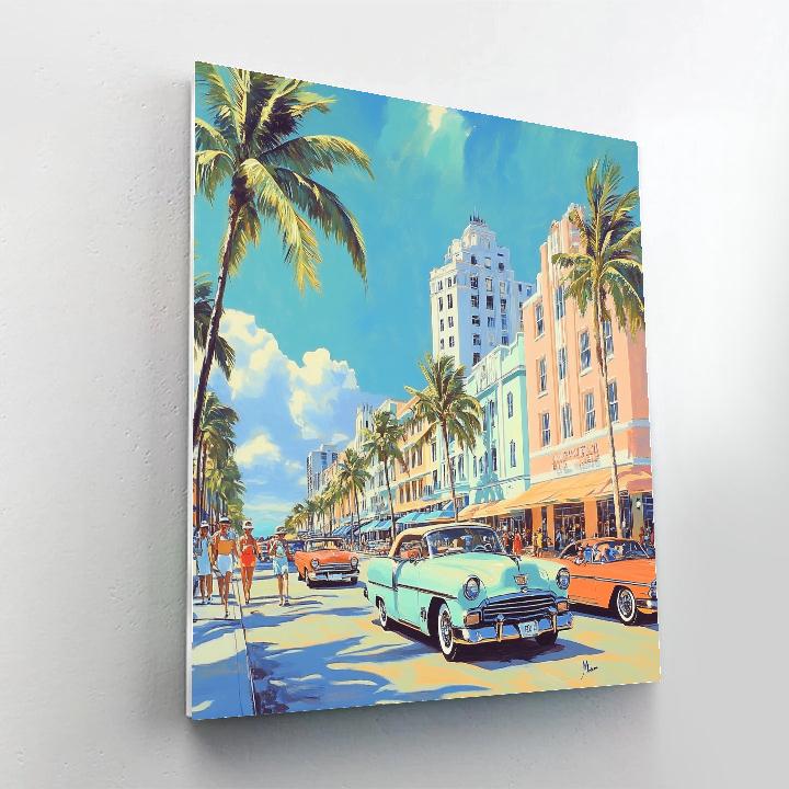 Art Deco Facades On Ocean Drive Miami Beach United States Painting by numbers kit