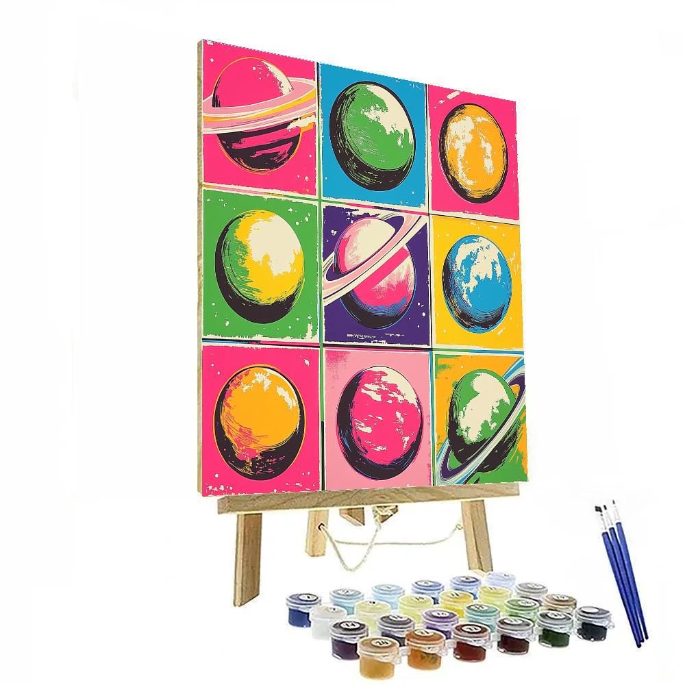 Andy Warhol Inspired Pop Art Solar System Snacks paint by color