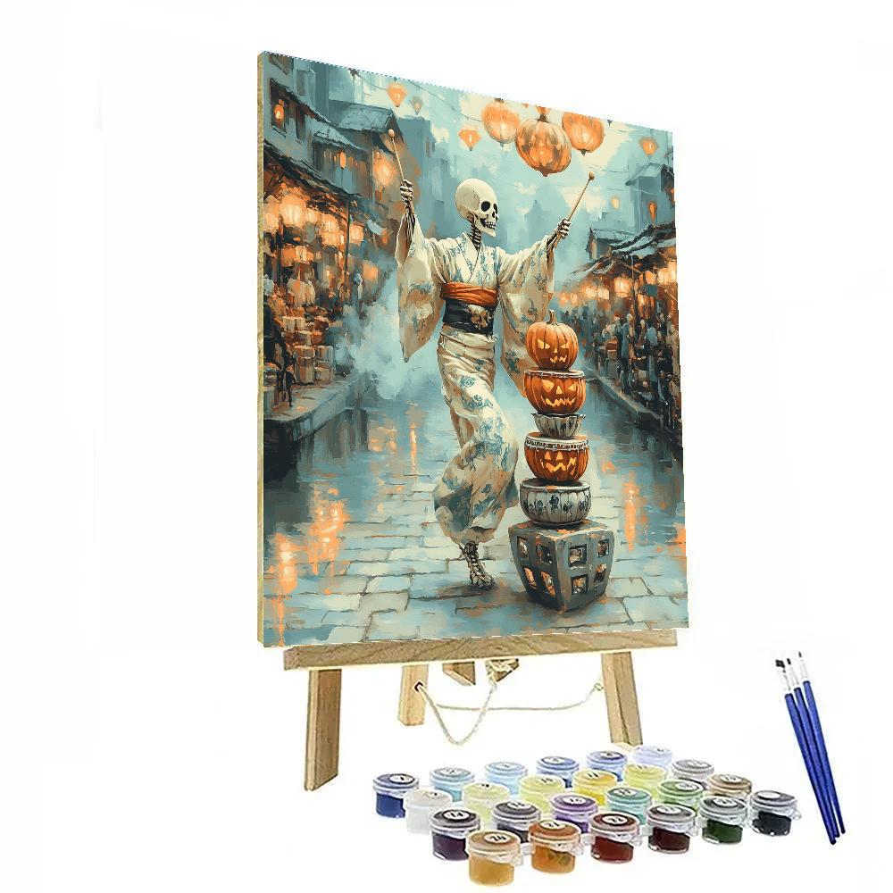 Porcelain Lanterns Haunted Parade Painting by numbers kit
