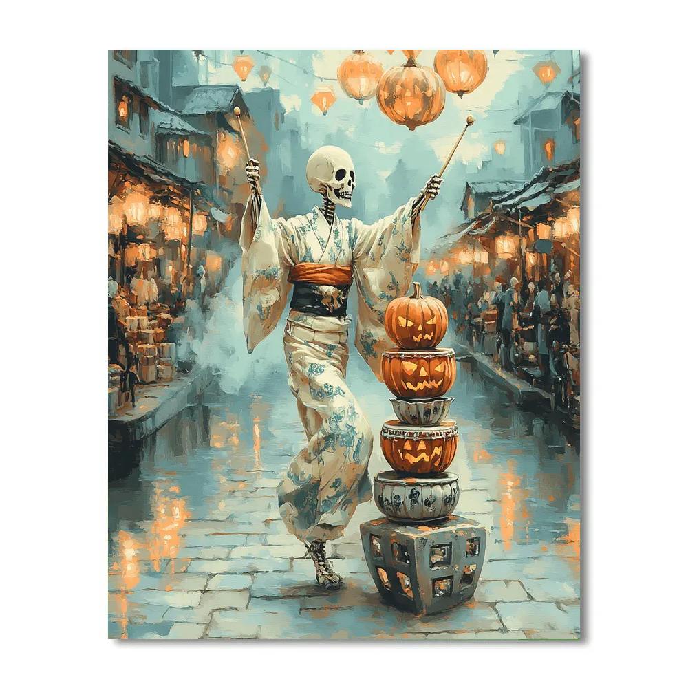 Porcelain Lanterns Haunted Parade Painting by numbers kit