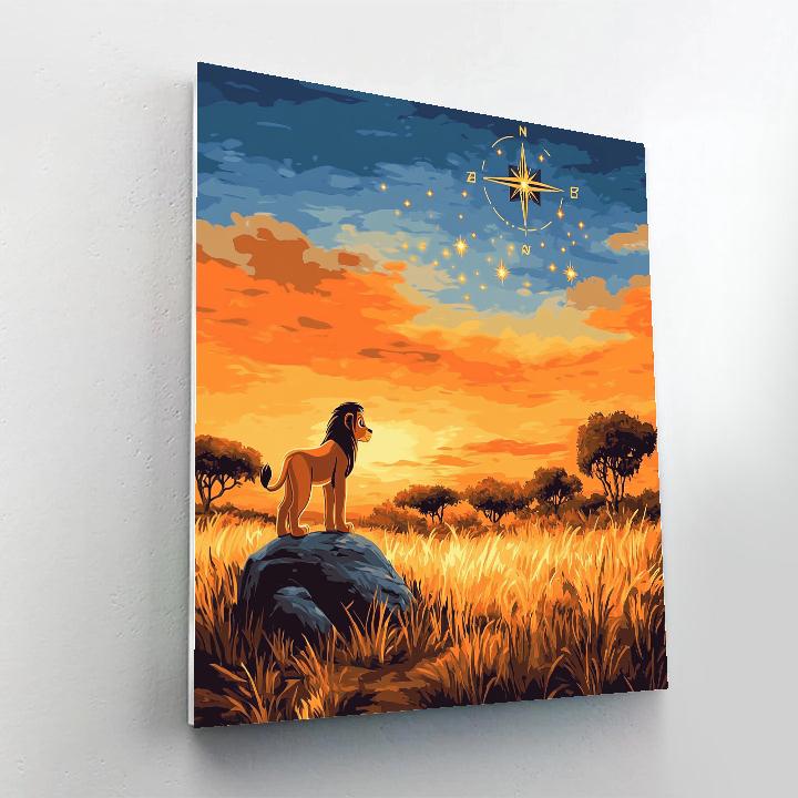 Simba Sunrise Savanna Star Compass painting number kit