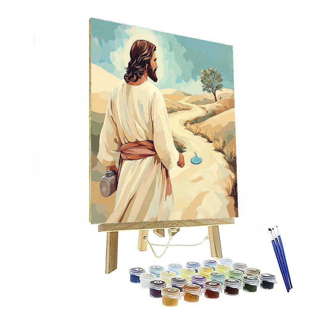 Desert Path With Jesus In The Quiet Wind paint by number