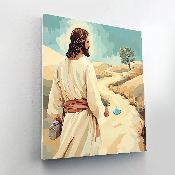 Desert Path With Jesus In The Quiet Wind paint by number