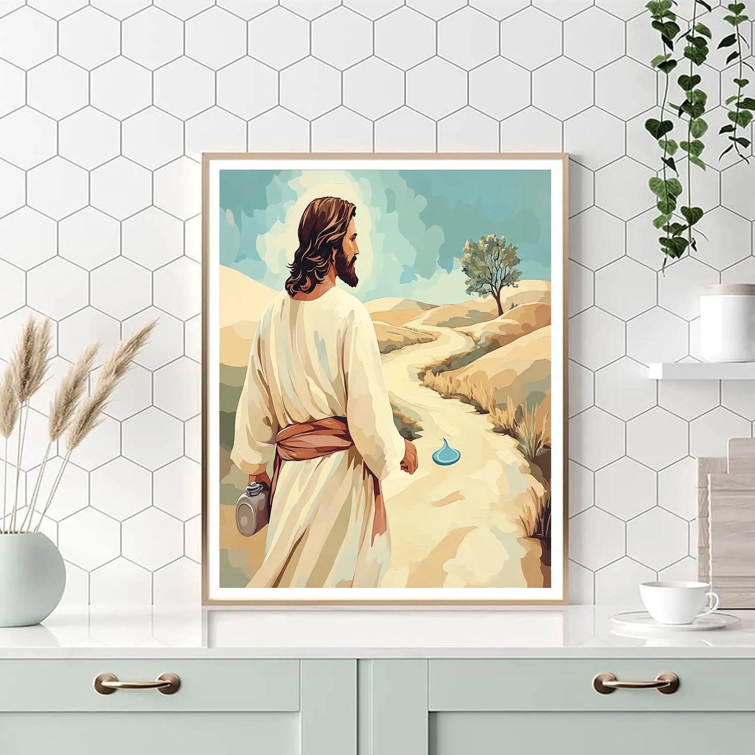 Desert Path With Jesus In The Quiet Wind paint by number