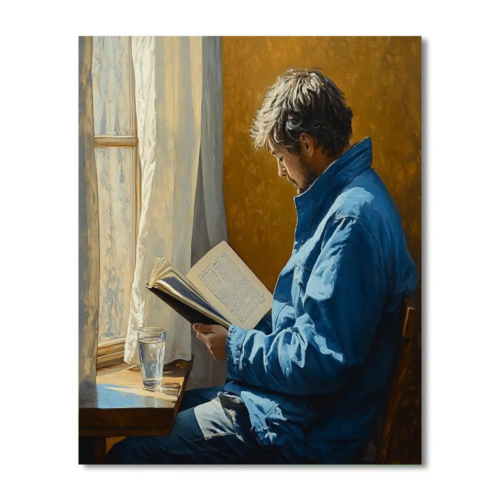 Johannes Vermeer Inspired Morning Window Portrait paint by color