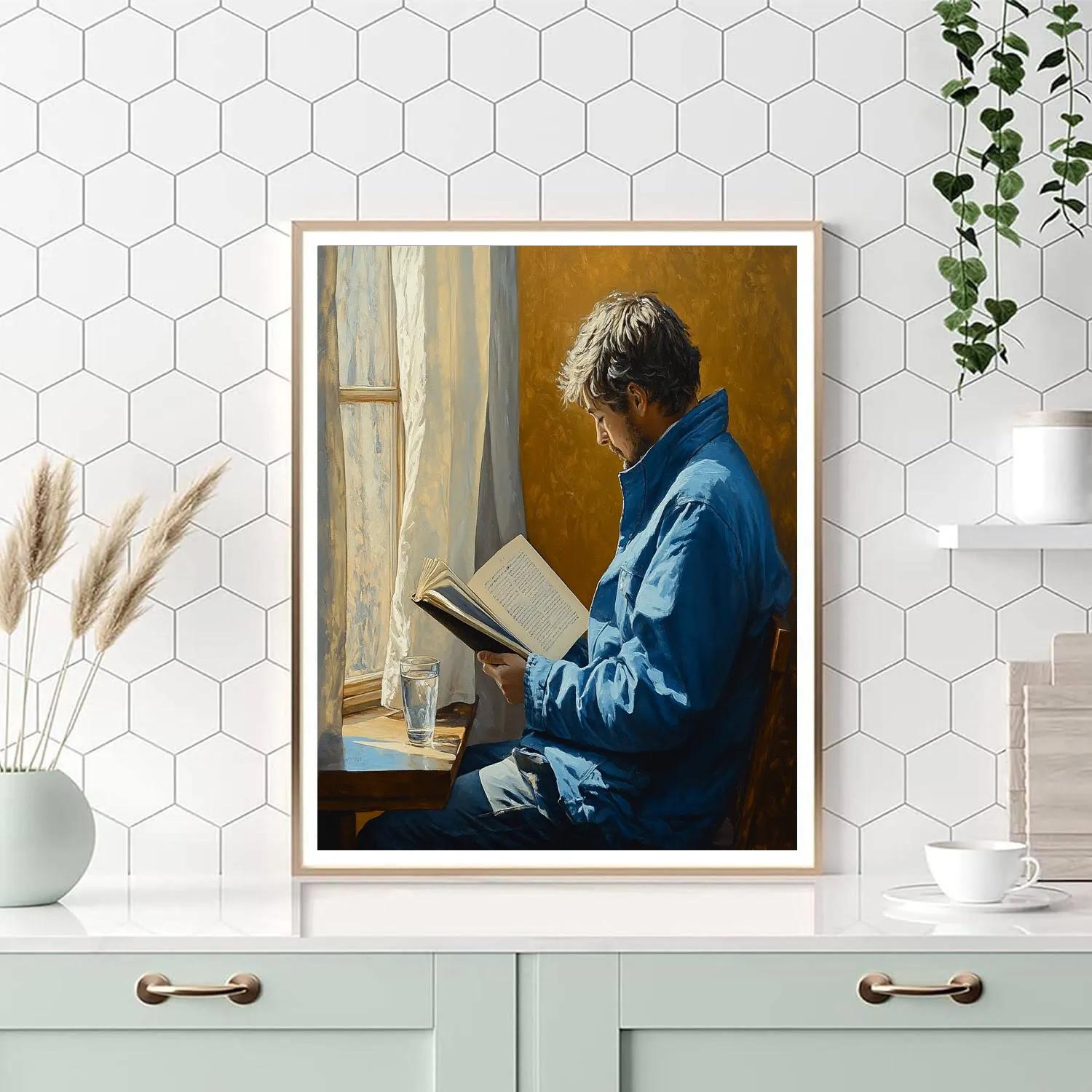 Johannes Vermeer Inspired Morning Window Portrait paint by color