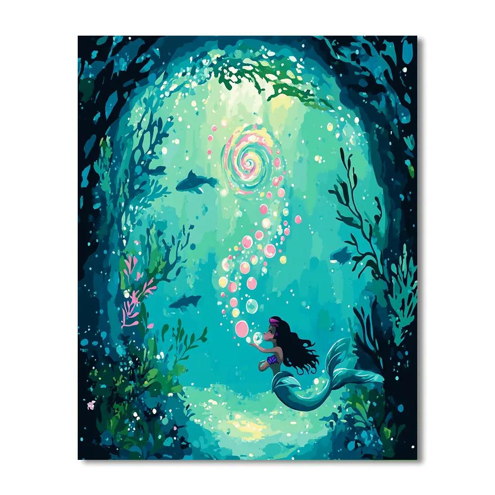 Ariel Coral Reef Bubble Galaxy Painting by numbers kit