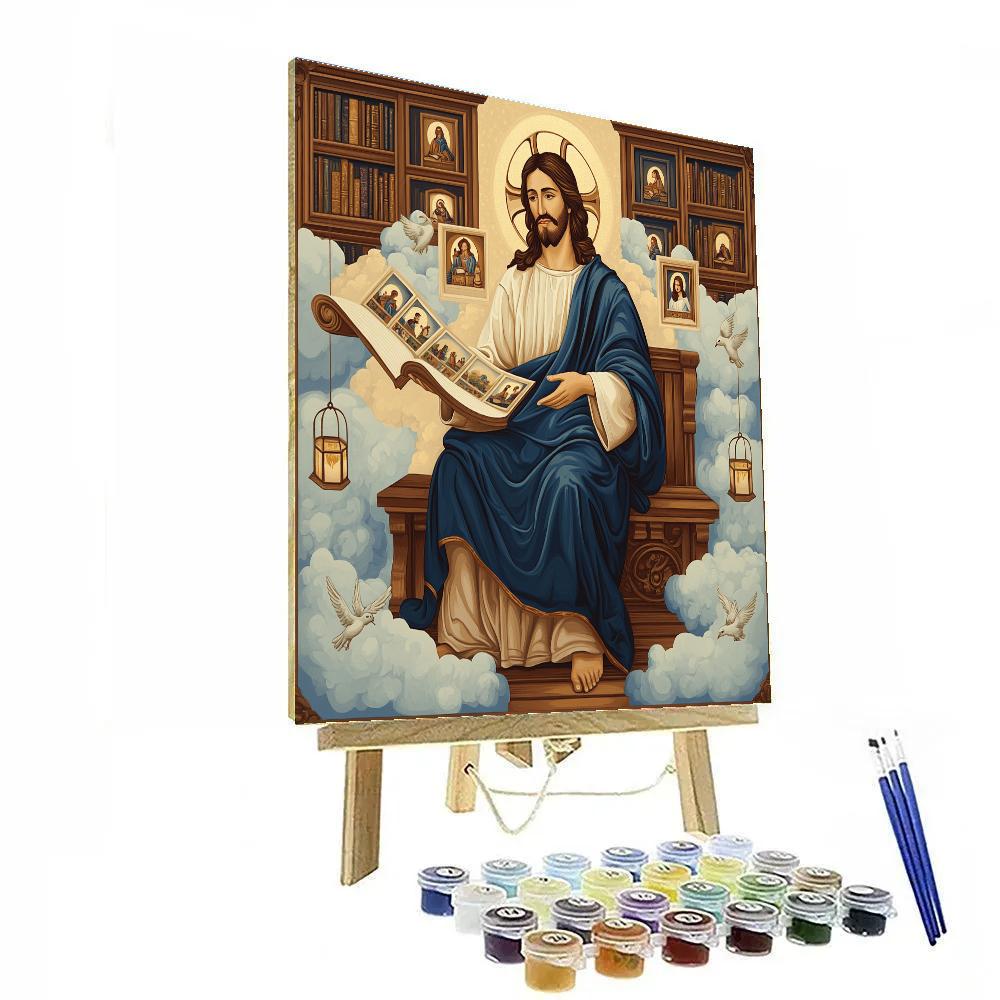 Jesus With Parables In A Floating Library DIY paint by numbers