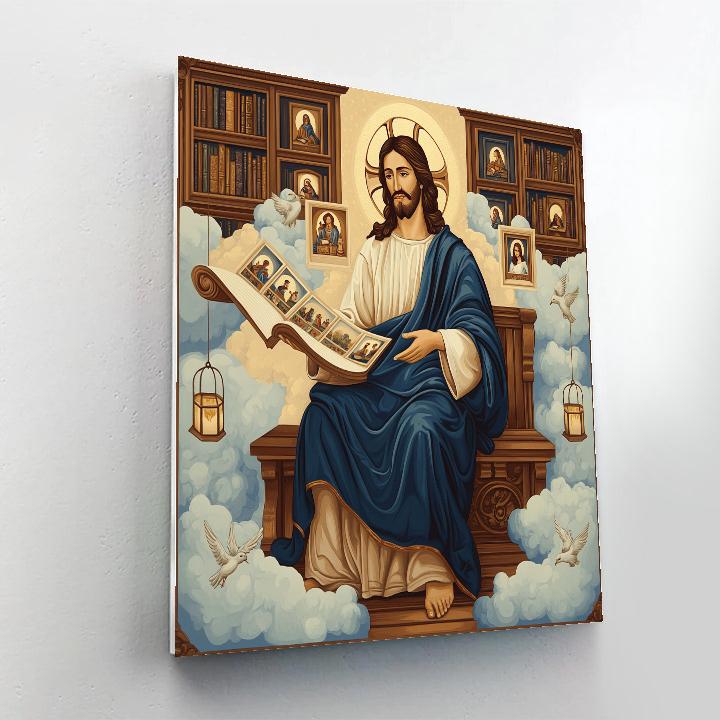 Jesus With Parables In A Floating Library DIY paint by numbers