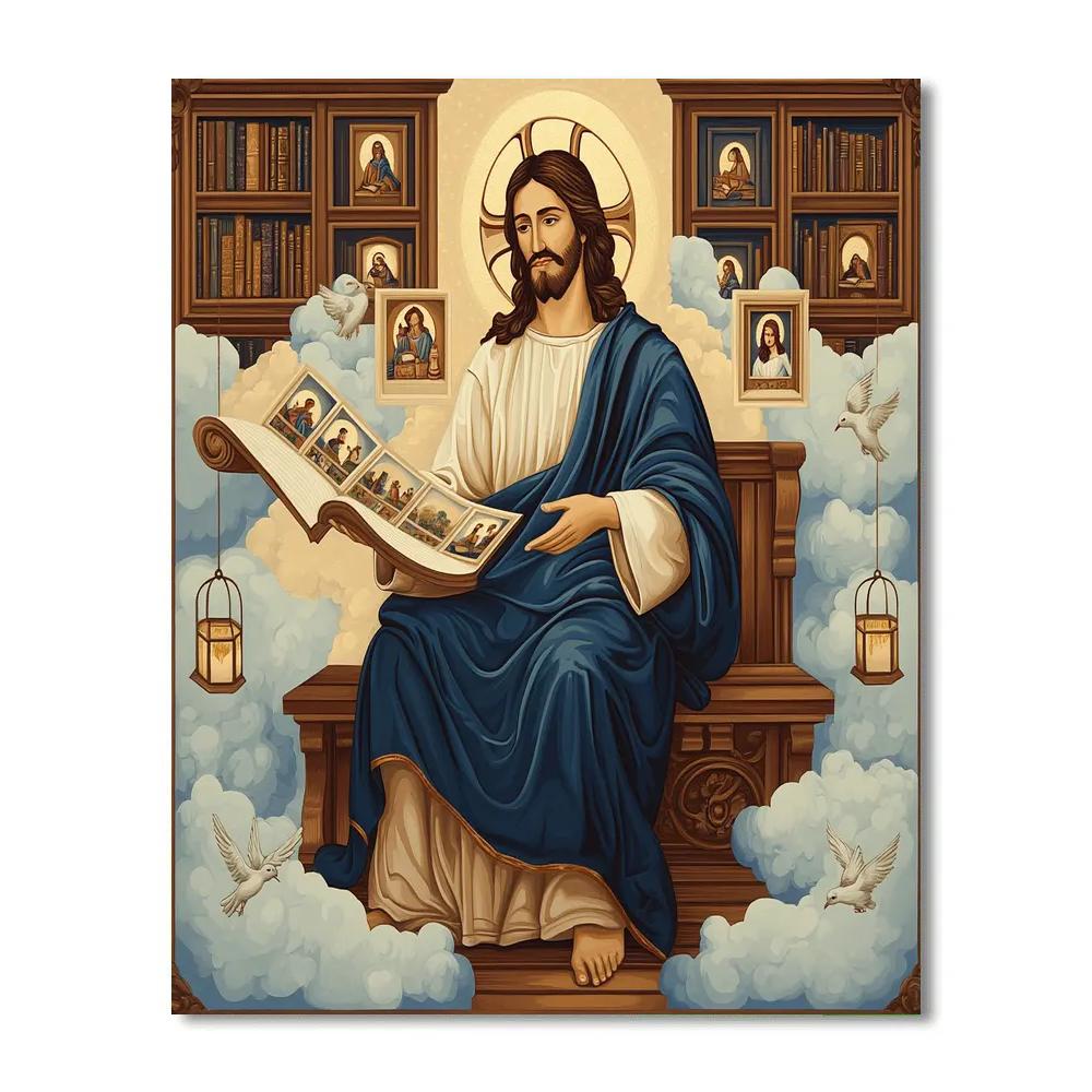 Jesus With Parables In A Floating Library DIY paint by numbers