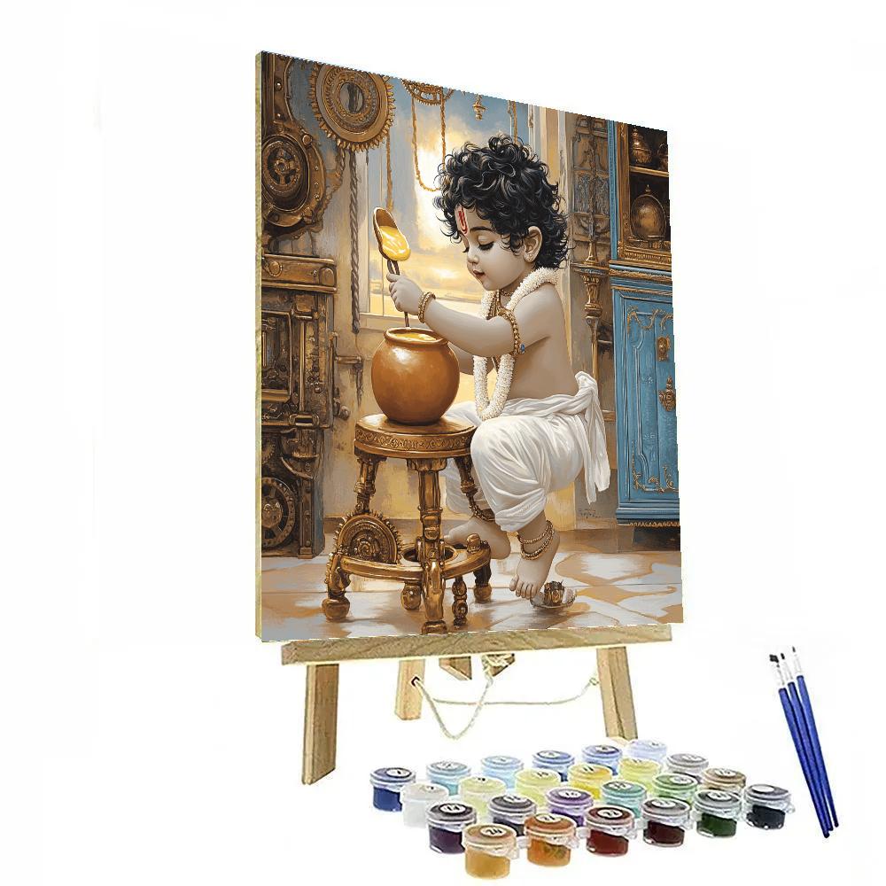 Butter Thief In The Clockwork Gokul Kitchen Painting by numbers kit