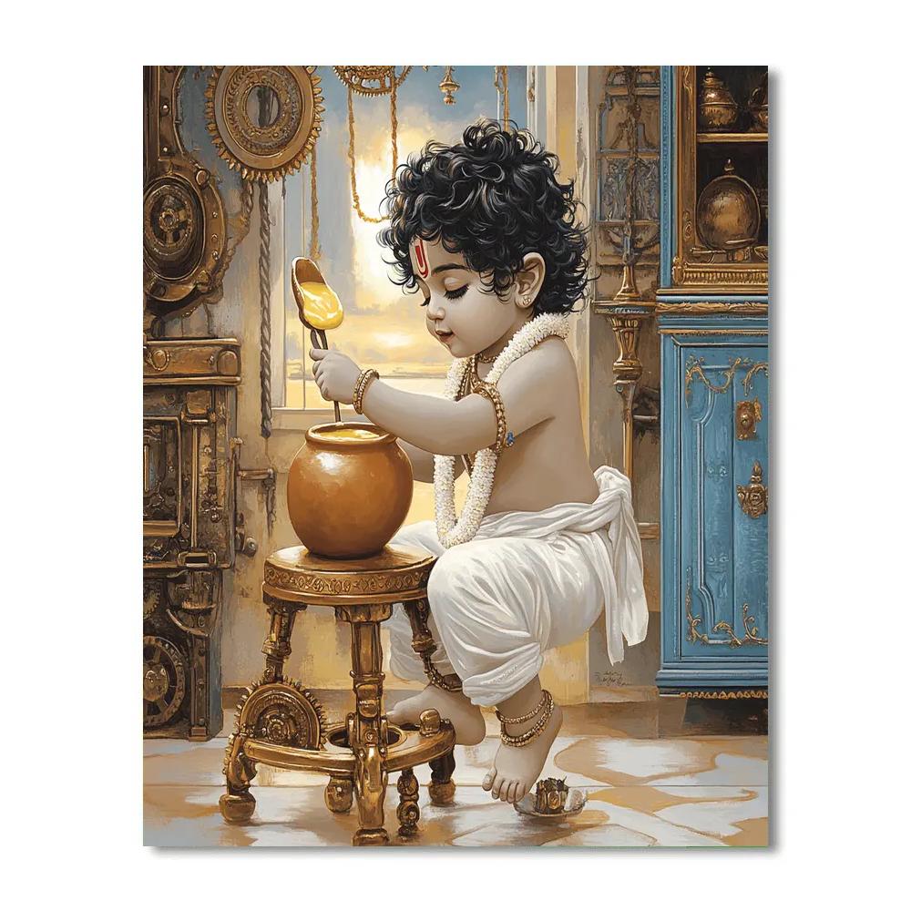 Butter Thief In The Clockwork Gokul Kitchen Painting by numbers kit