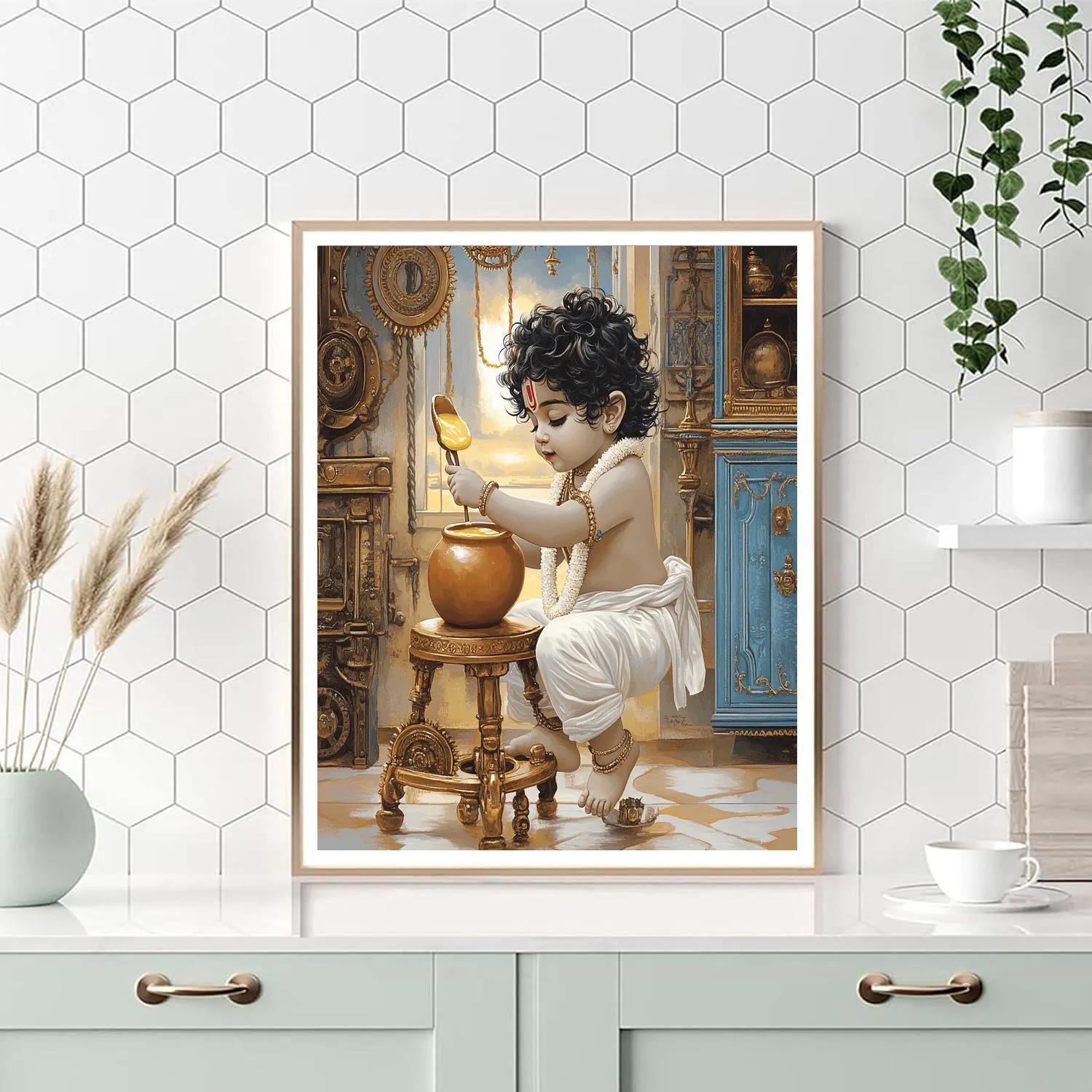 Butter Thief In The Clockwork Gokul Kitchen Painting by numbers kit