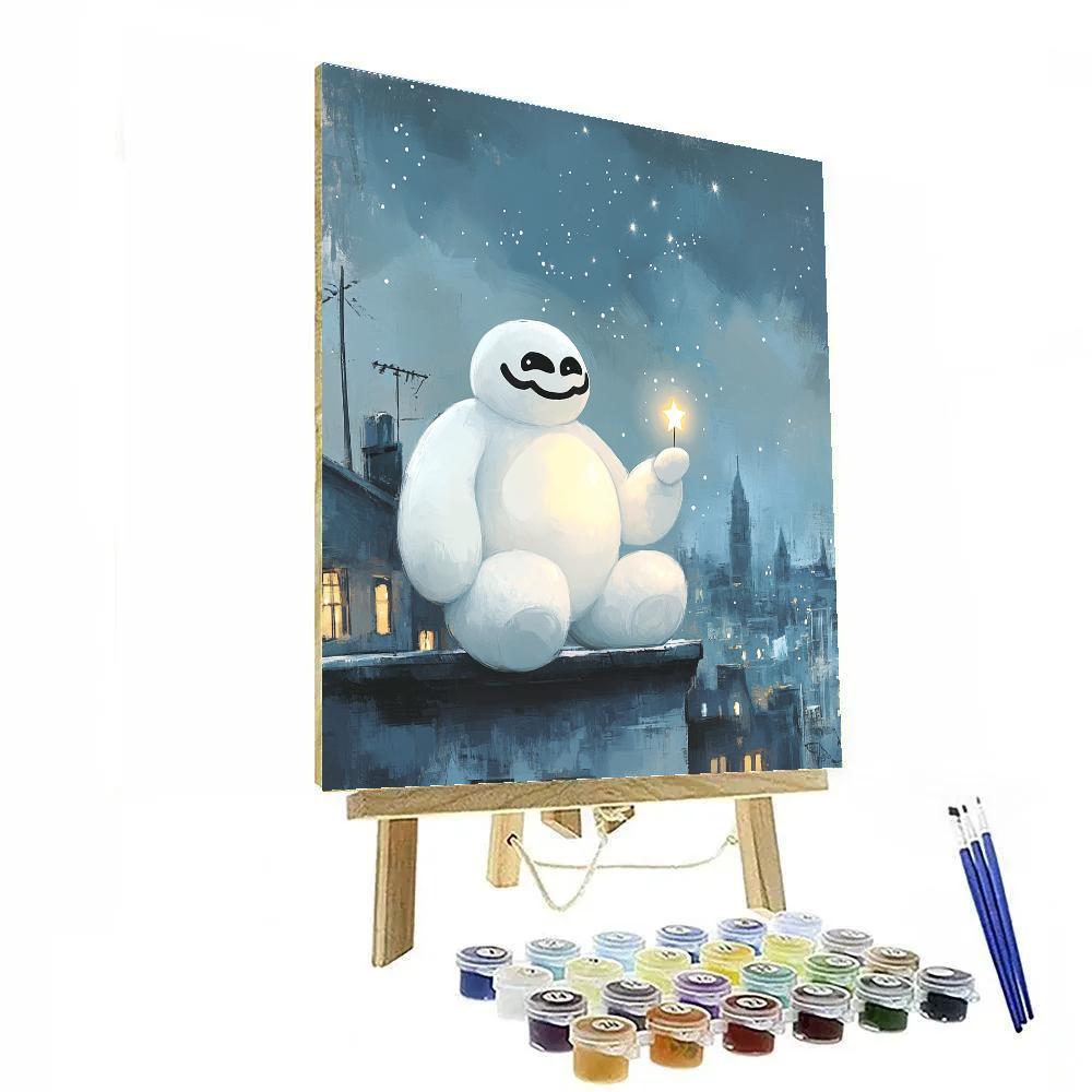 Baymax Gentle Starlight Rooftop Helper painting number kit
