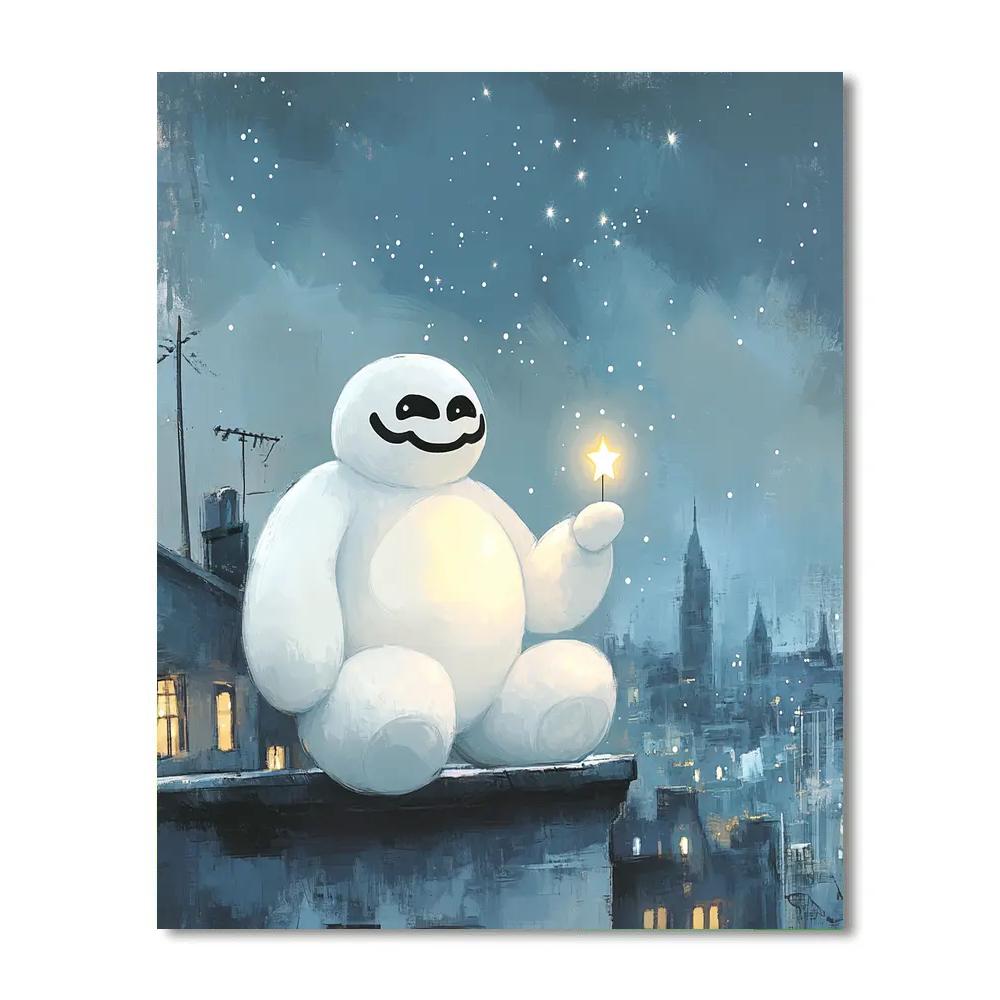 Baymax Gentle Starlight Rooftop Helper painting number kit