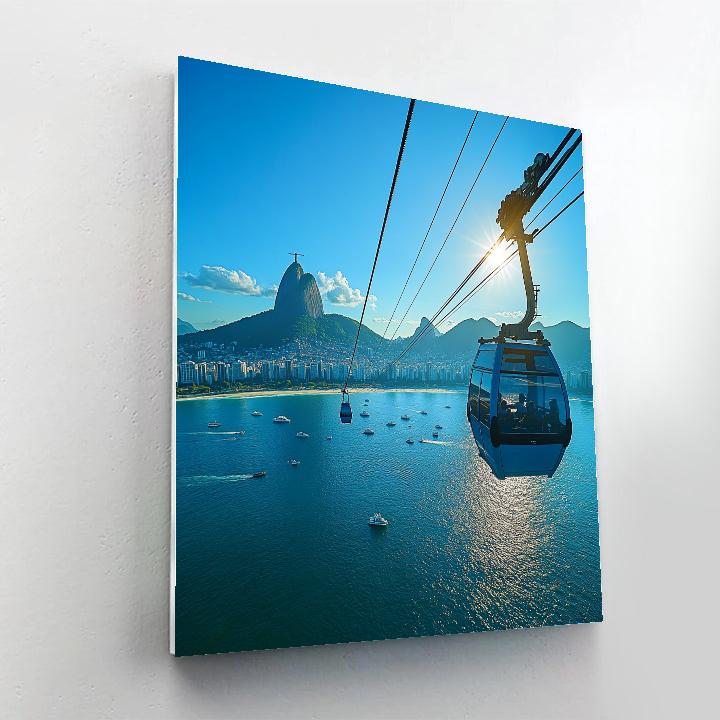 Cable Car Over Sugarloaf Bay View Rio De Janeiro Brazil paint by number