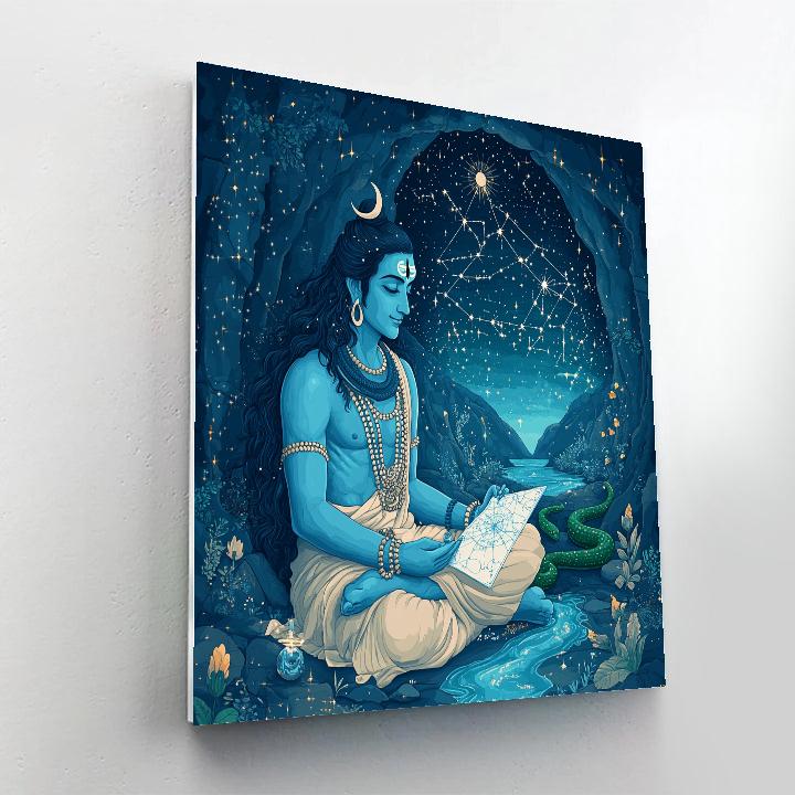 Celestial Cartography With Shiva paint by color