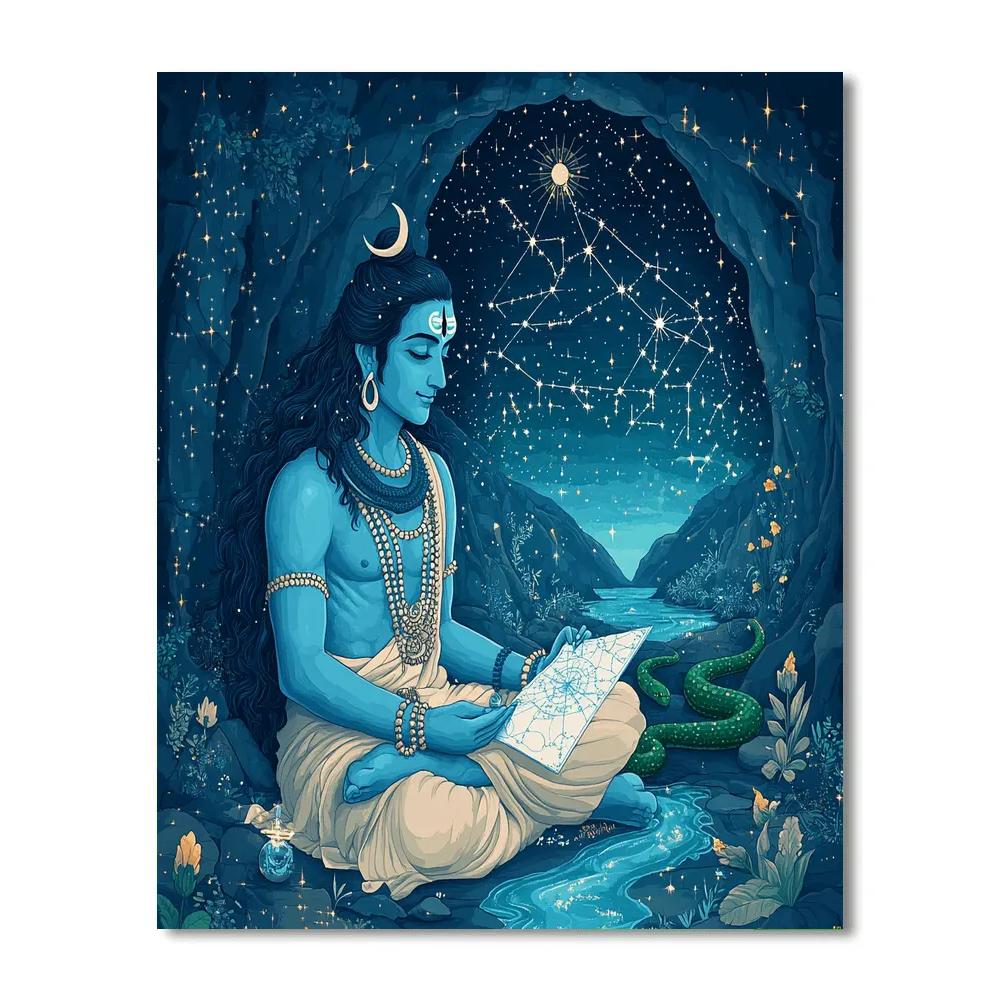 Celestial Cartography With Shiva paint by color