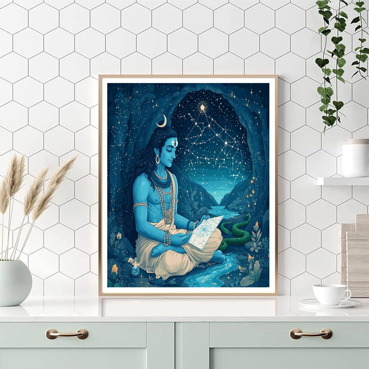 Celestial Cartography With Shiva paint by color