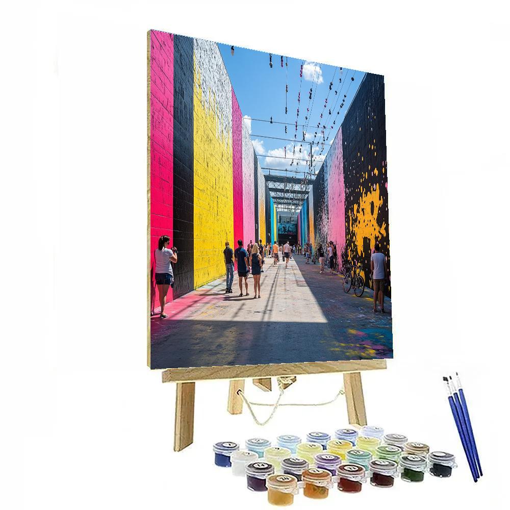 Street Art Corridor In Wynwood Walls Miami United States paint by color