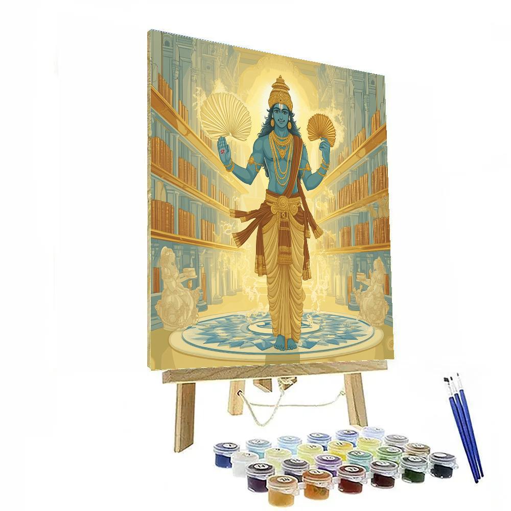 Vishnu Guardian Of The Celestial Library Number painting