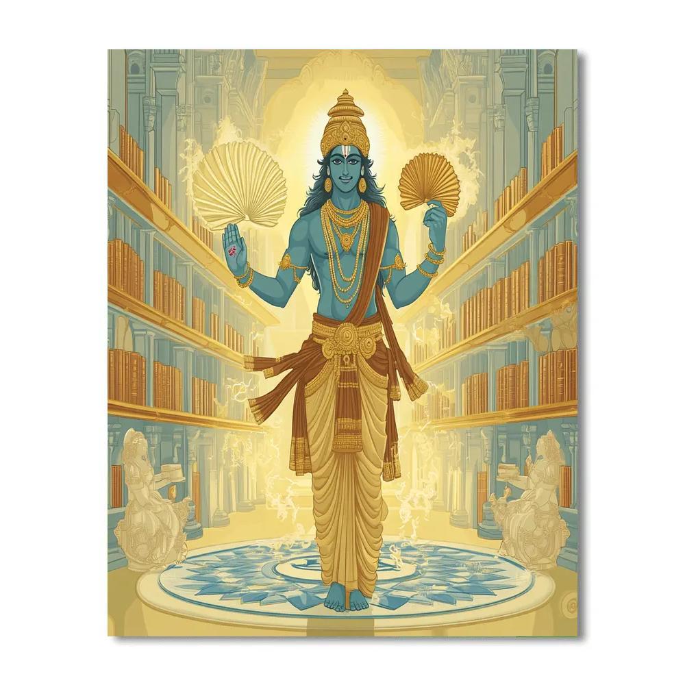 Vishnu Guardian Of The Celestial Library Number painting
