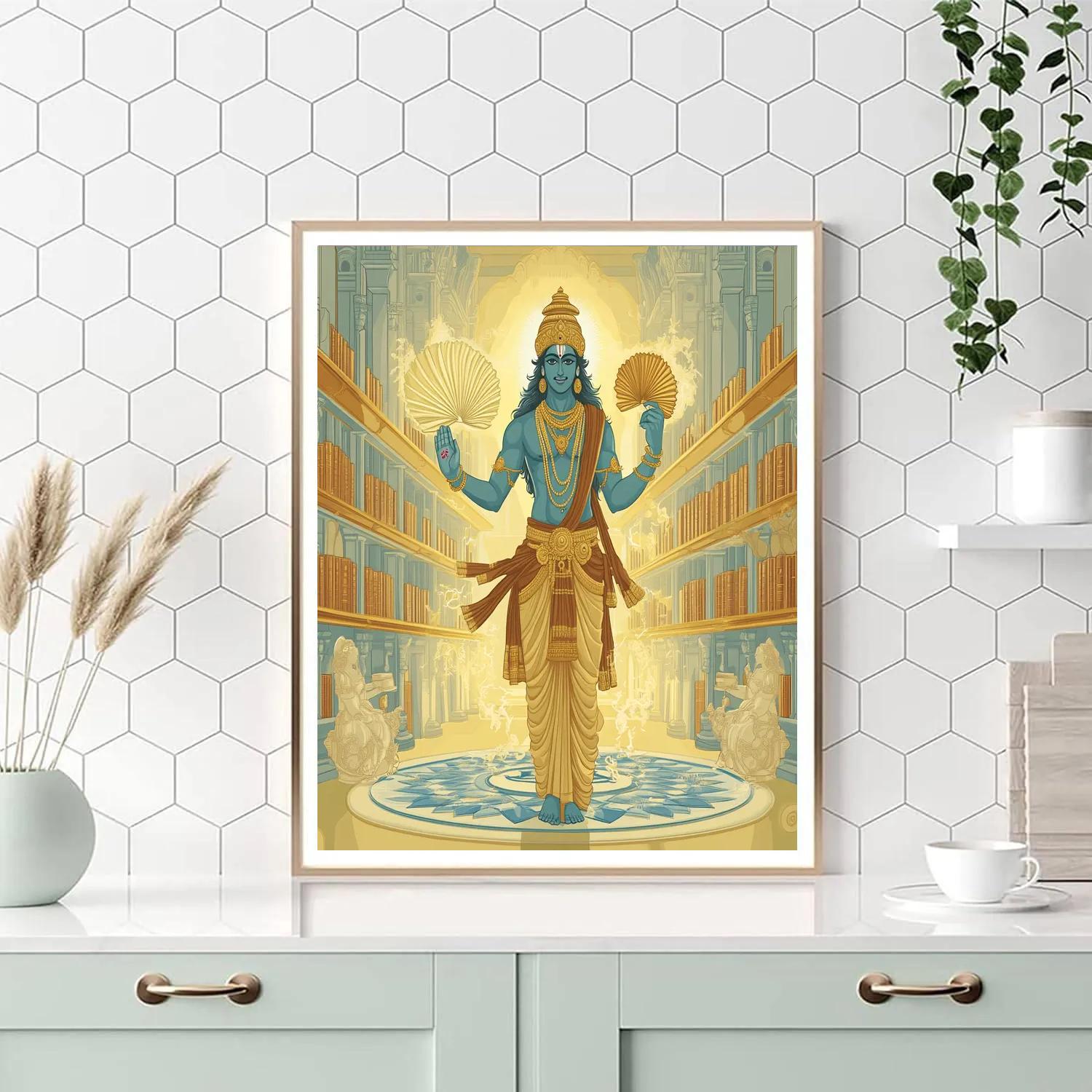 Vishnu Guardian Of The Celestial Library Number painting