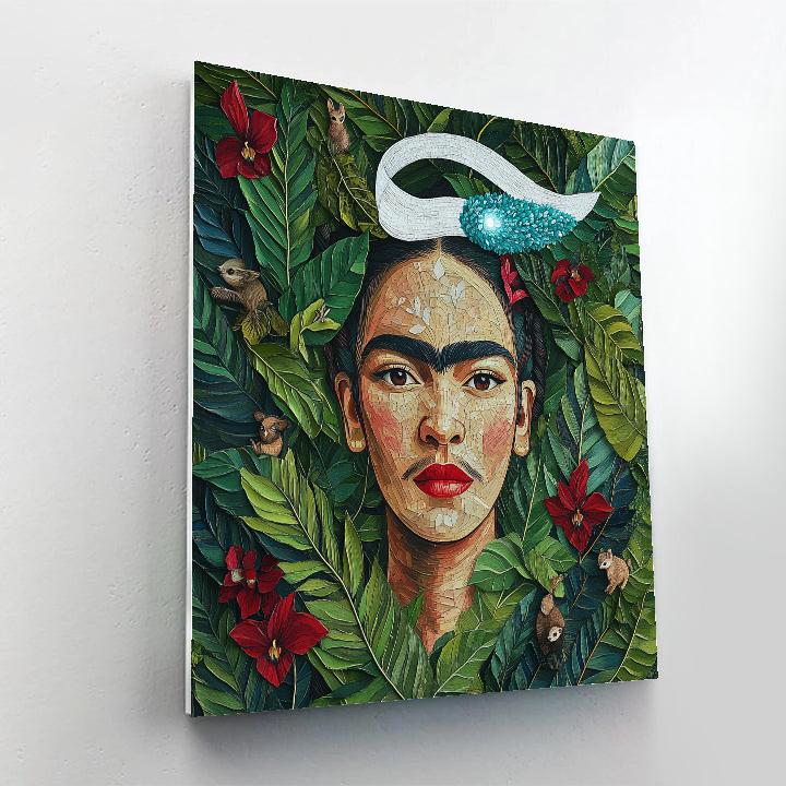 Frida Kahlo Inspired Botanical Self Portrait With Comet Number painting