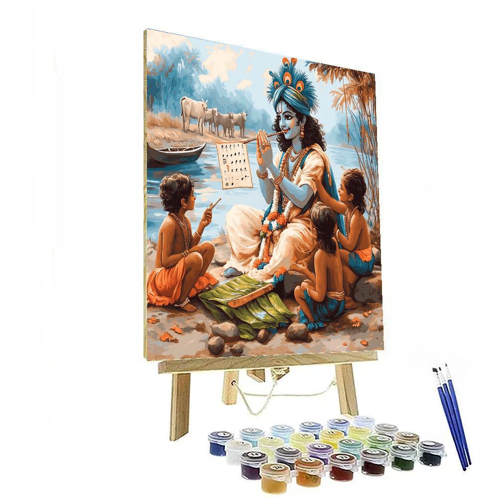 Krishna As The Riverbank Music Teacher paint by numbers