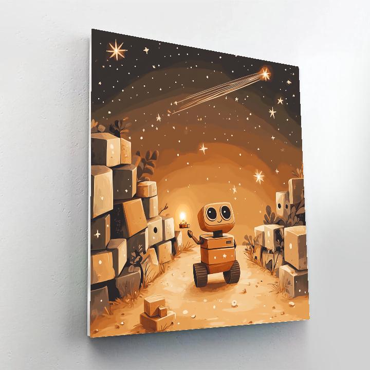 WALL E Starry Junkyard Treasure Hunt DIY paint by numbers